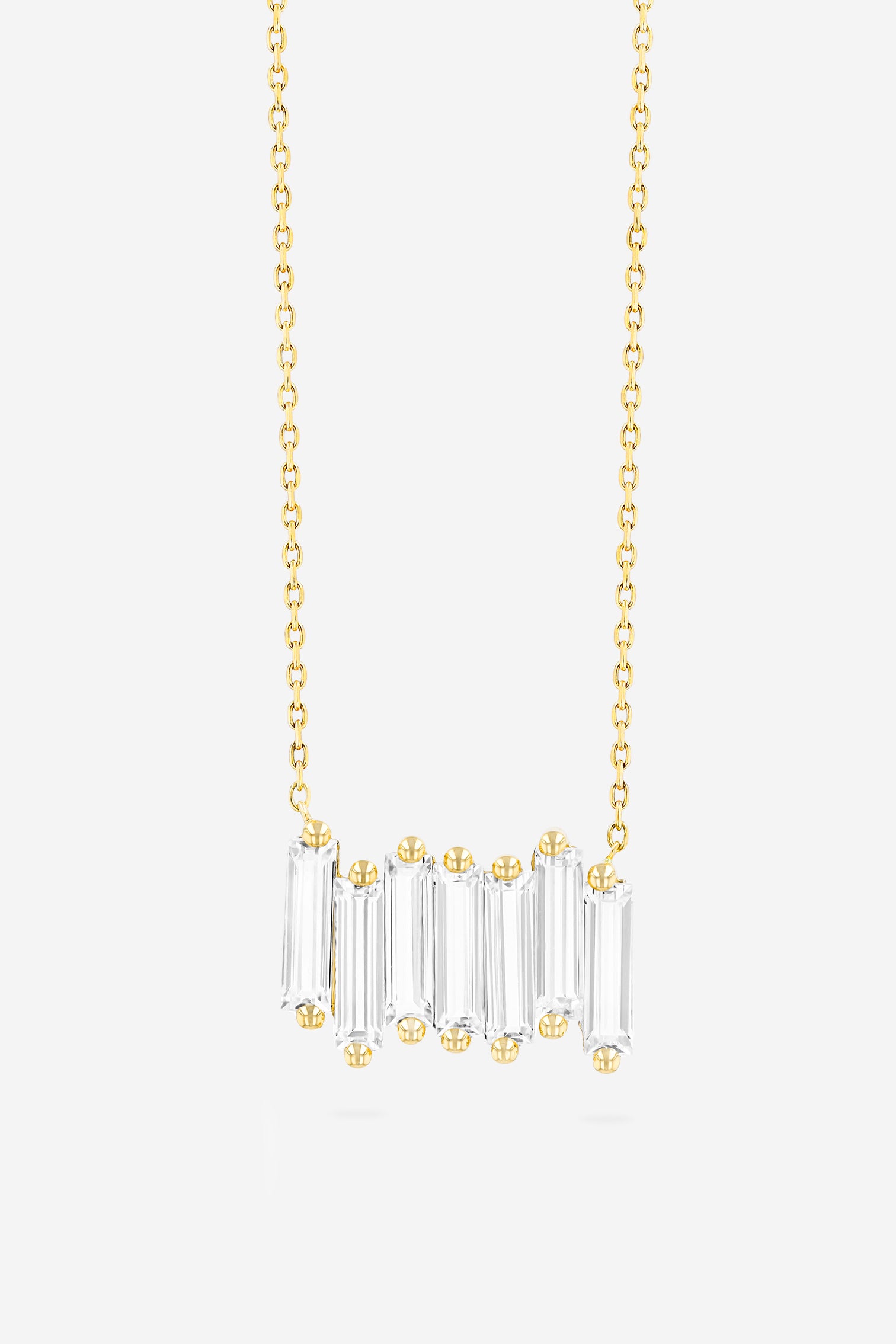 SUZANNE KALAN - BAGUETTE Necklace, white topaz