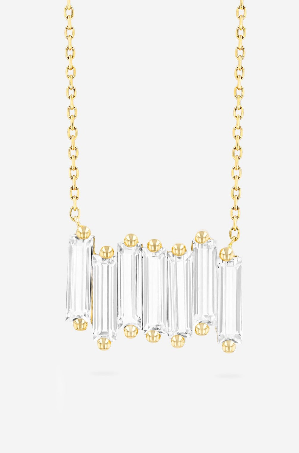 SUZANNE KALAN - BAGUETTE Necklace, white topaz