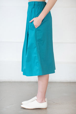 SOFIE D'HOORE - Selena Cotton Poplin Skirt, Topaz Green