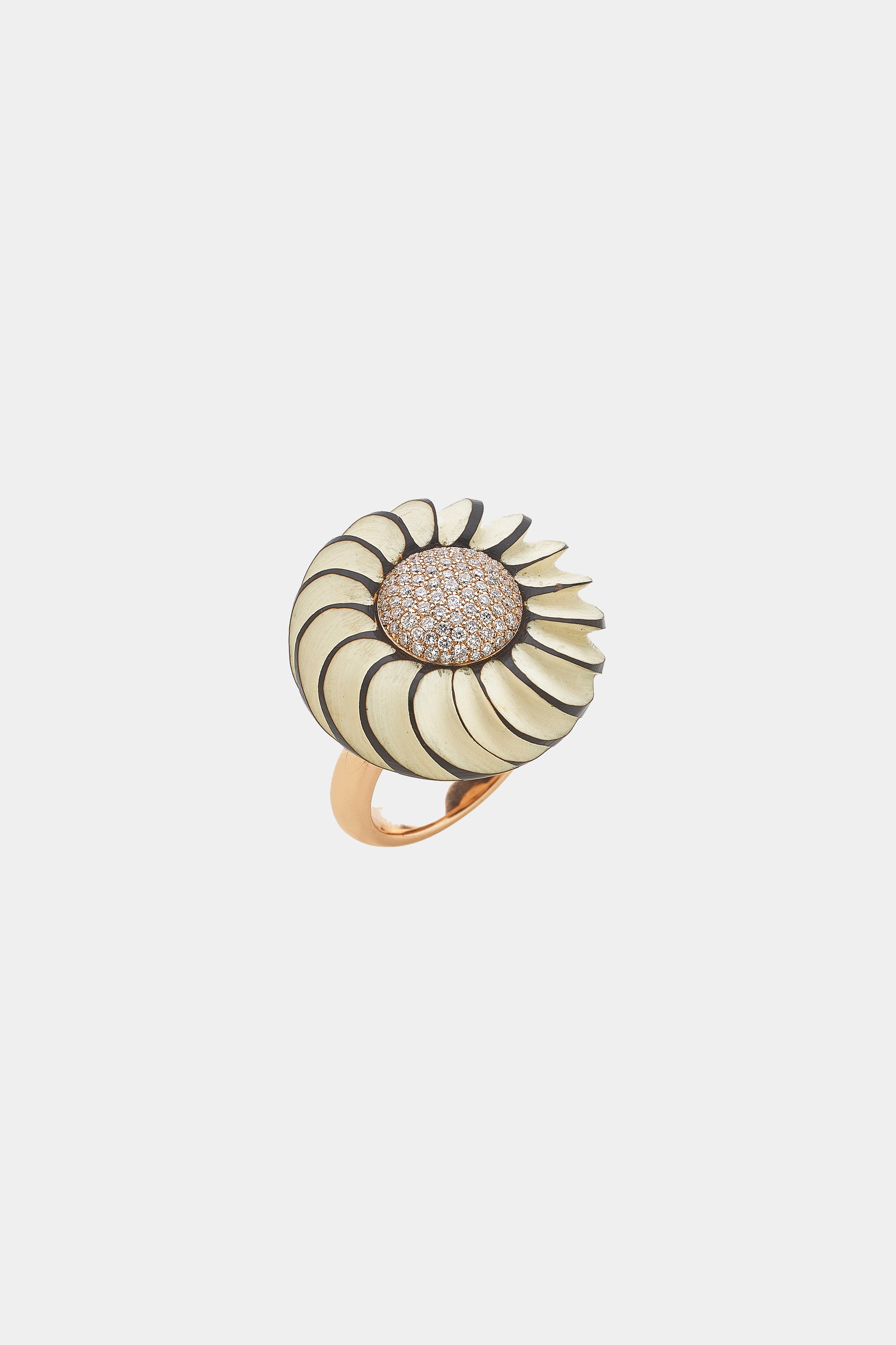 FRANCESCA VILLA - CELLULIOD BUTTON RING, CREAM