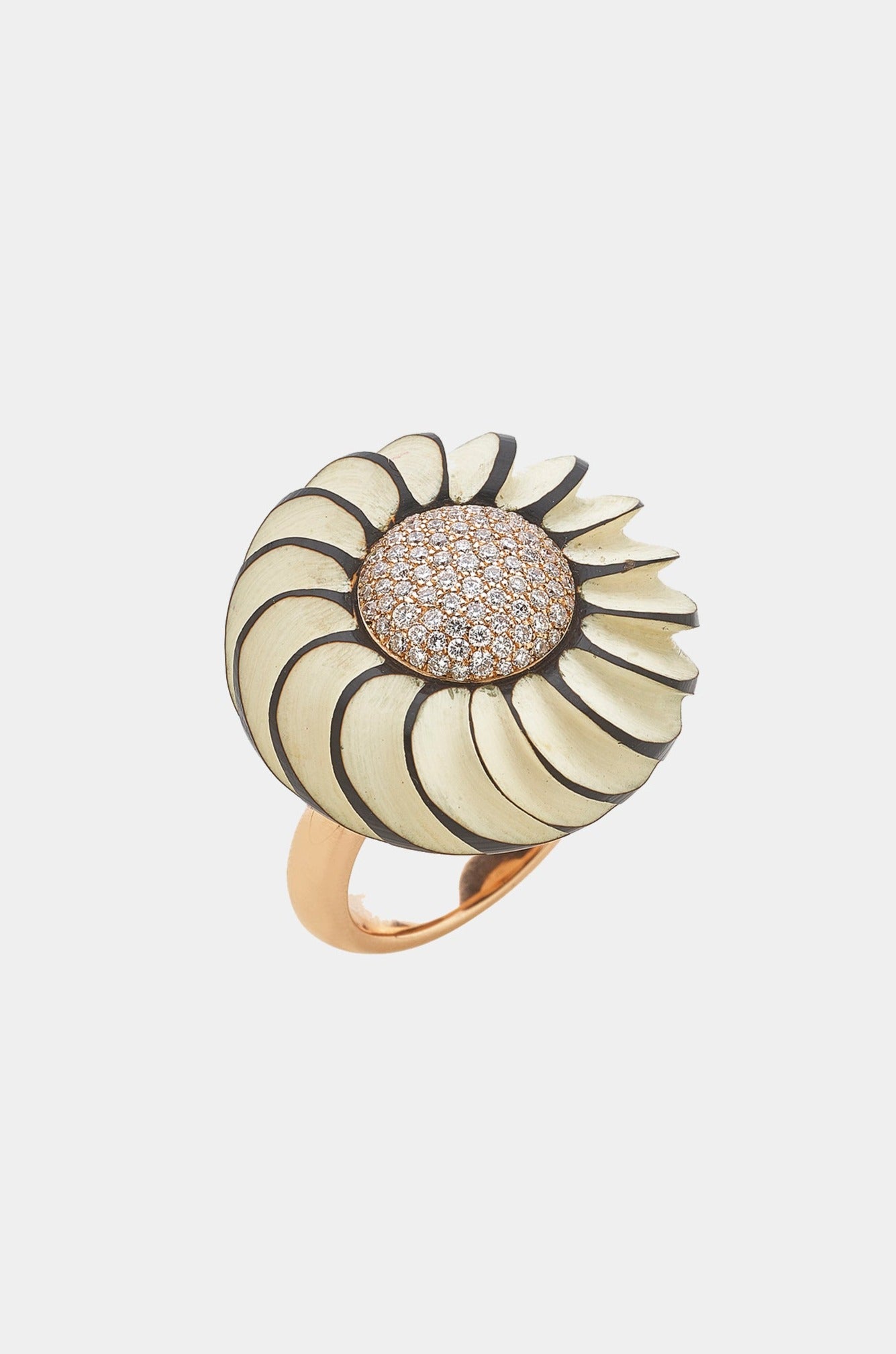 FRANCESCA VILLA - CELLULIOD BUTTON RING, CREAM