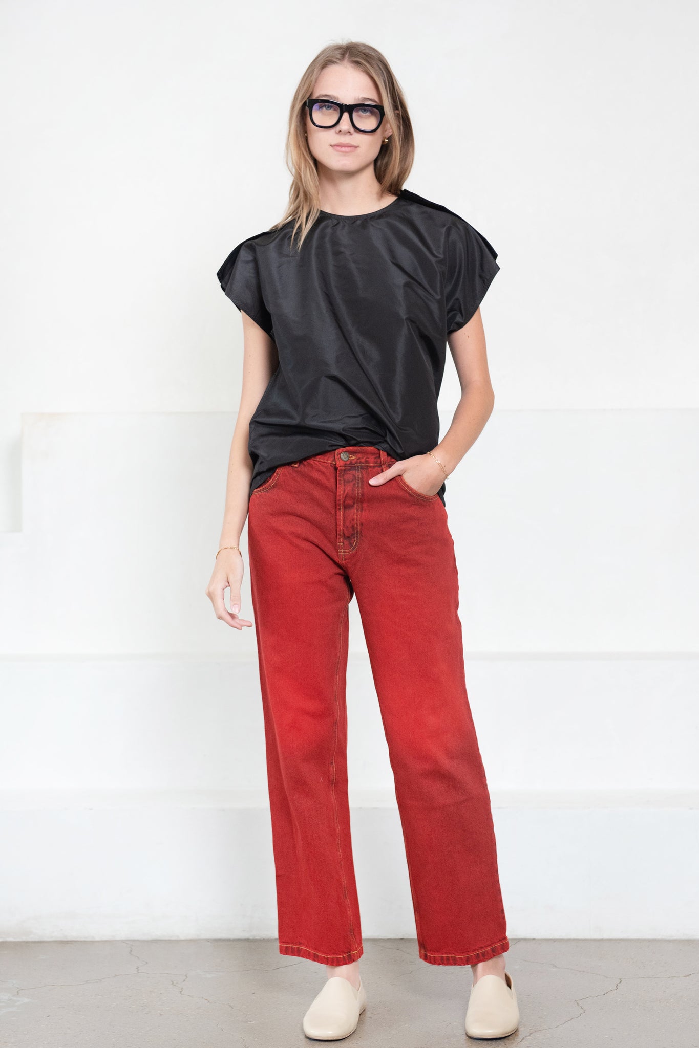SULTAN WASH - 80's Flashy Jeans, Rouge