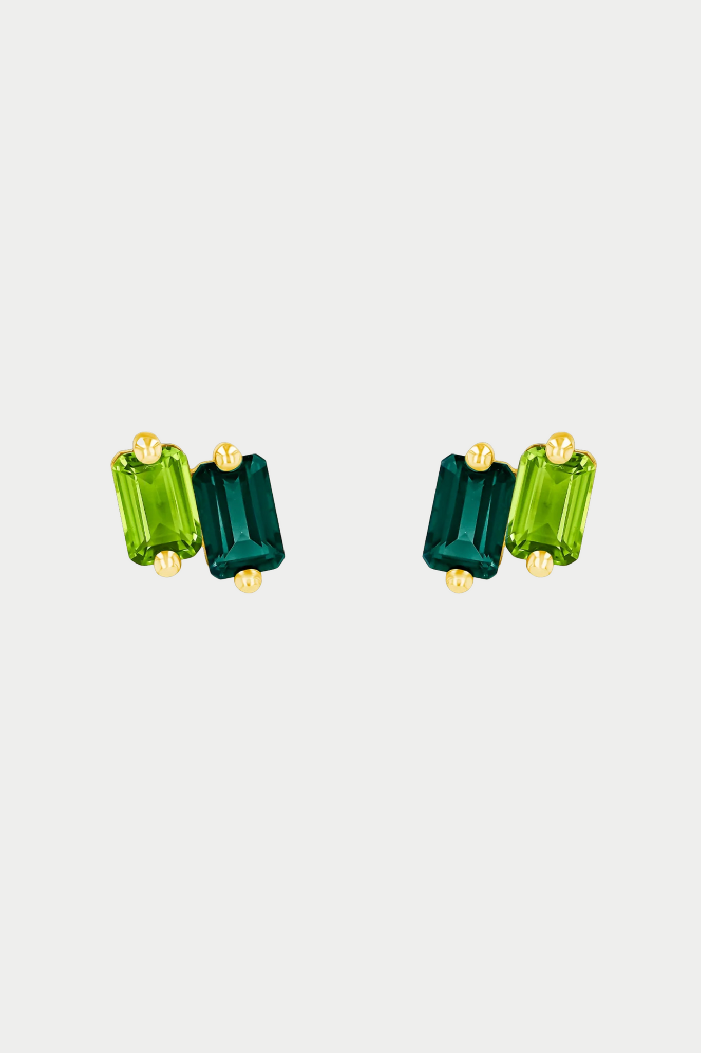 SUZANNE KALAN - Ann Emerald Cut Studs, Green Ombre