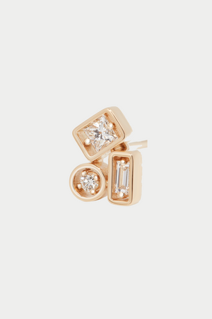 Inlay Collection Stud, White Diamond