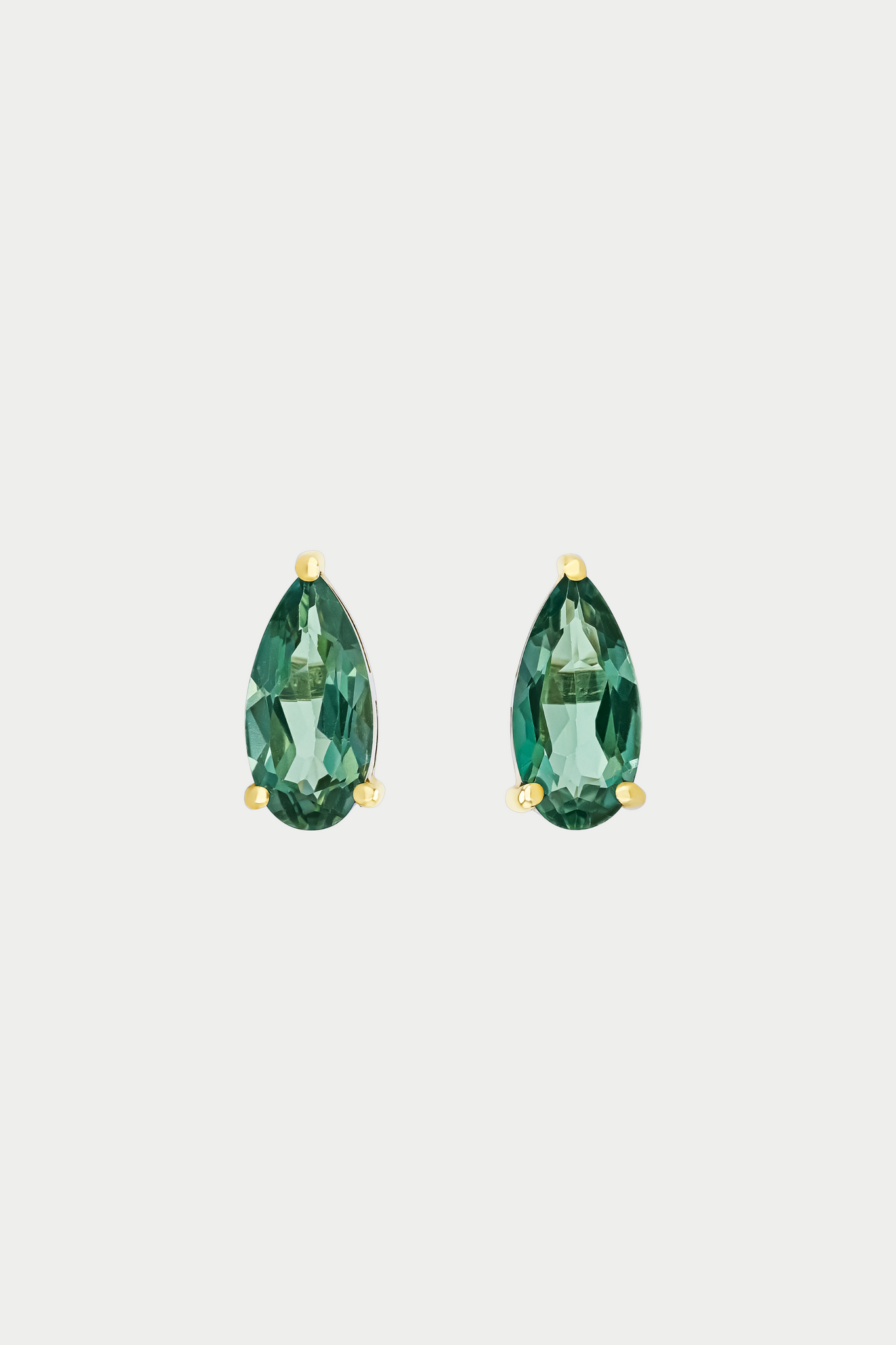 Pear Stud Earring, Green Envy Topaz