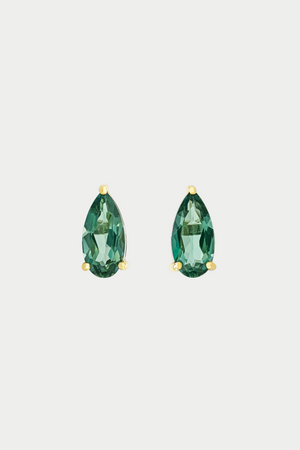 Pear Stud Earring, Green Envy Topaz