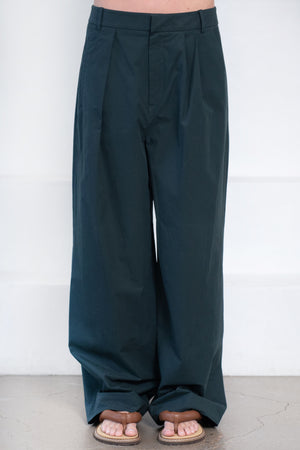 TIBI - Arun Suiting Asymmetrical Pleat Stella Pant, Hazel Green