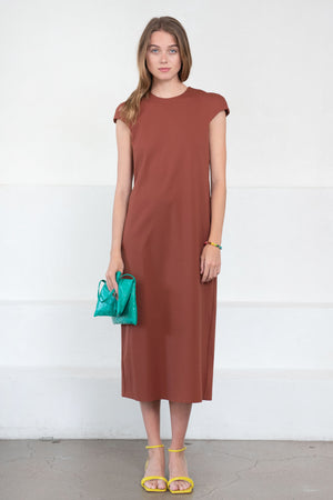 TIBI - Compact Ultra Stretch Knit Lean Sleeveless Dress, Redwood