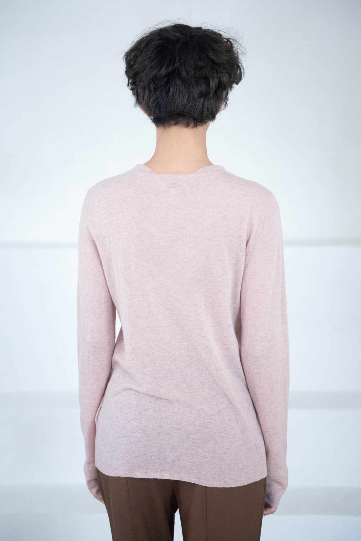 TIBI - Skinlike Mercerized Wool Soft Sheer Pullover, Toffee