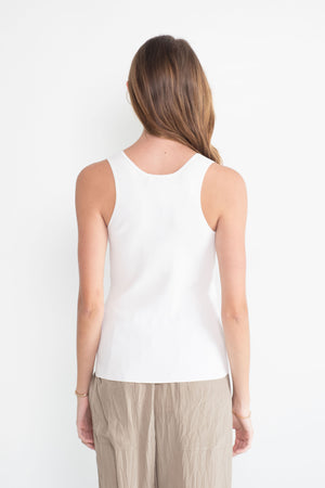 TIBI - Giselle Tank Sweater, White