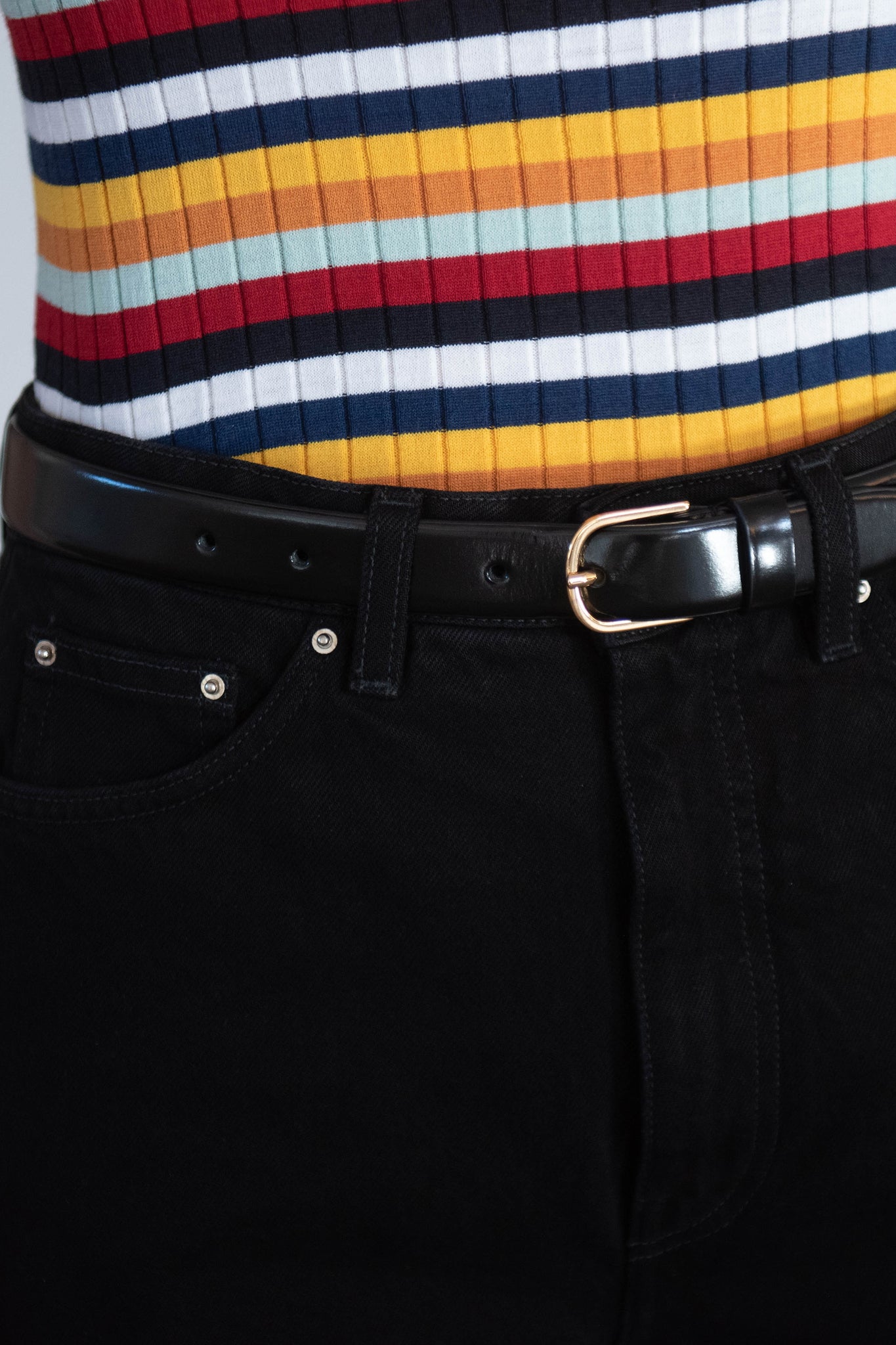 Totême - SLIM TROUSER LEATHER BELT, BLACK