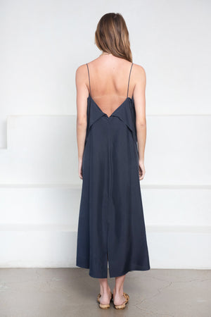 Totême - Draped Silk Cami Dress, Navy