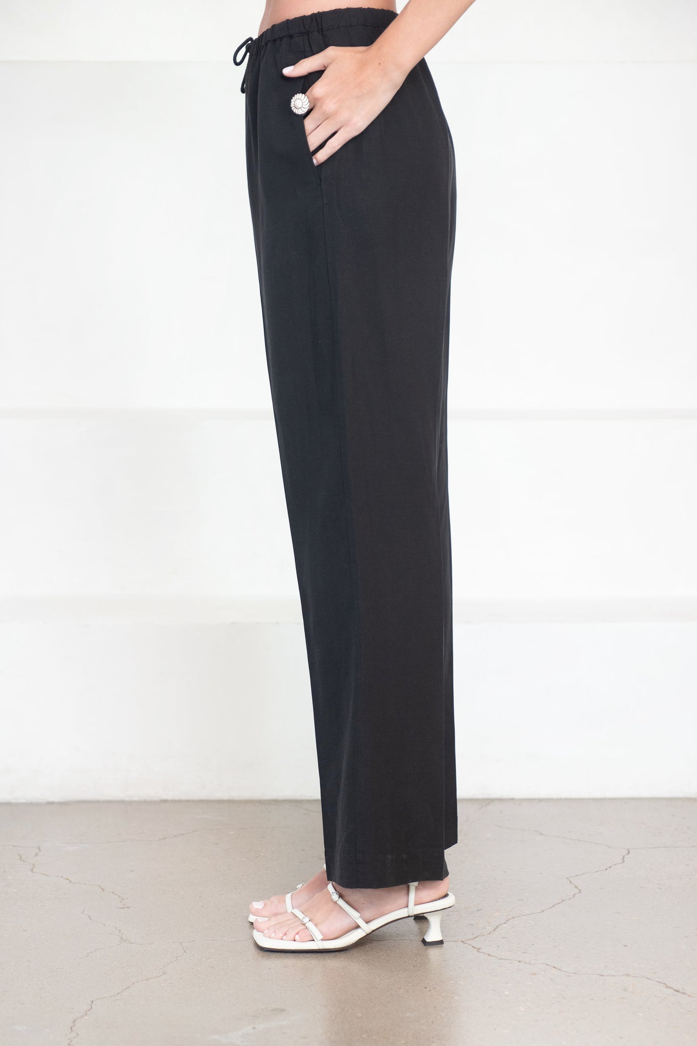 Totême - Press-Creased Drawstring Trousers, Black