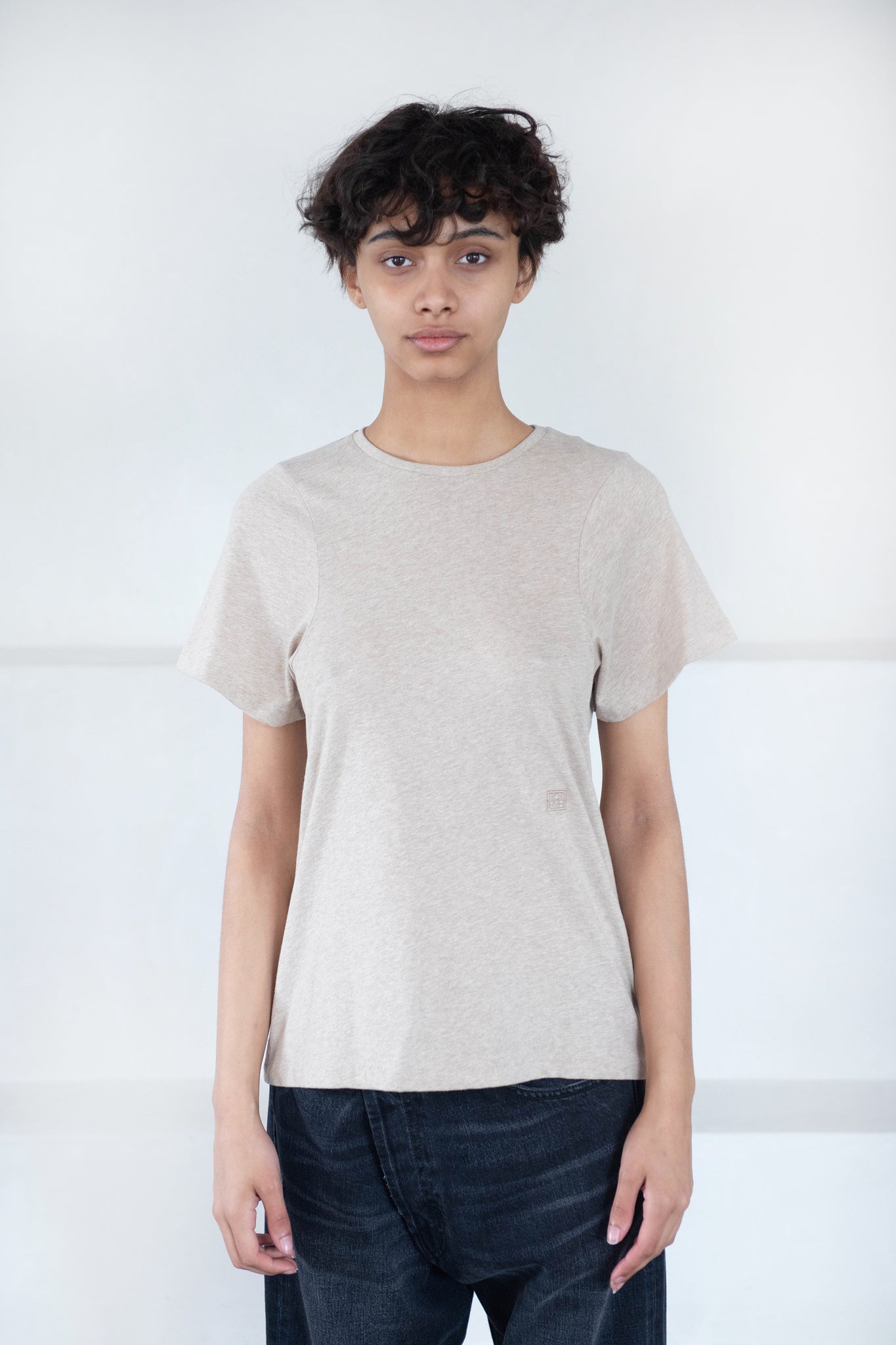 Totême - Curved Seam Tee, Beige Melange