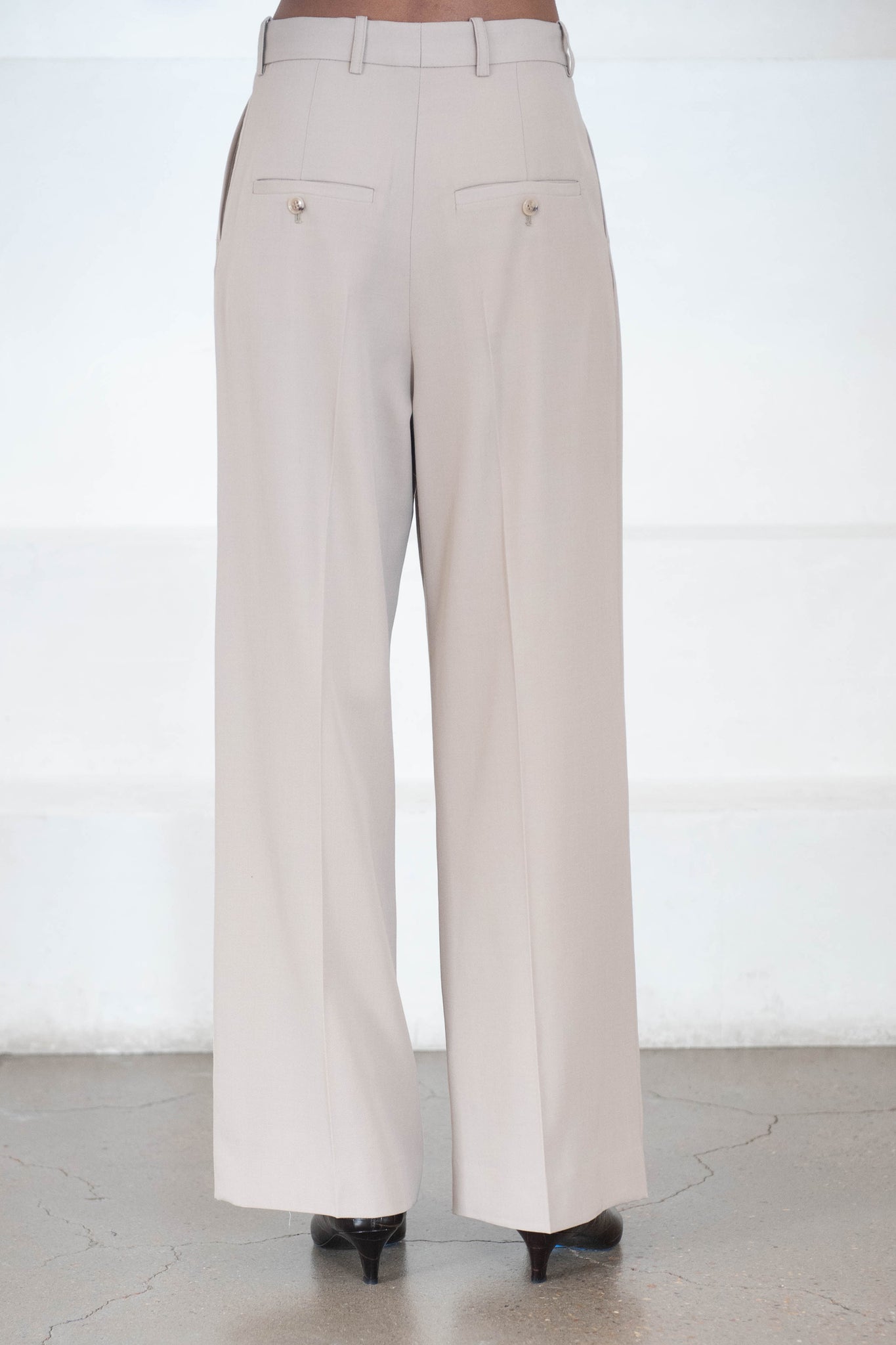 Totême - Deep Pleat Straight Trousers, Beige