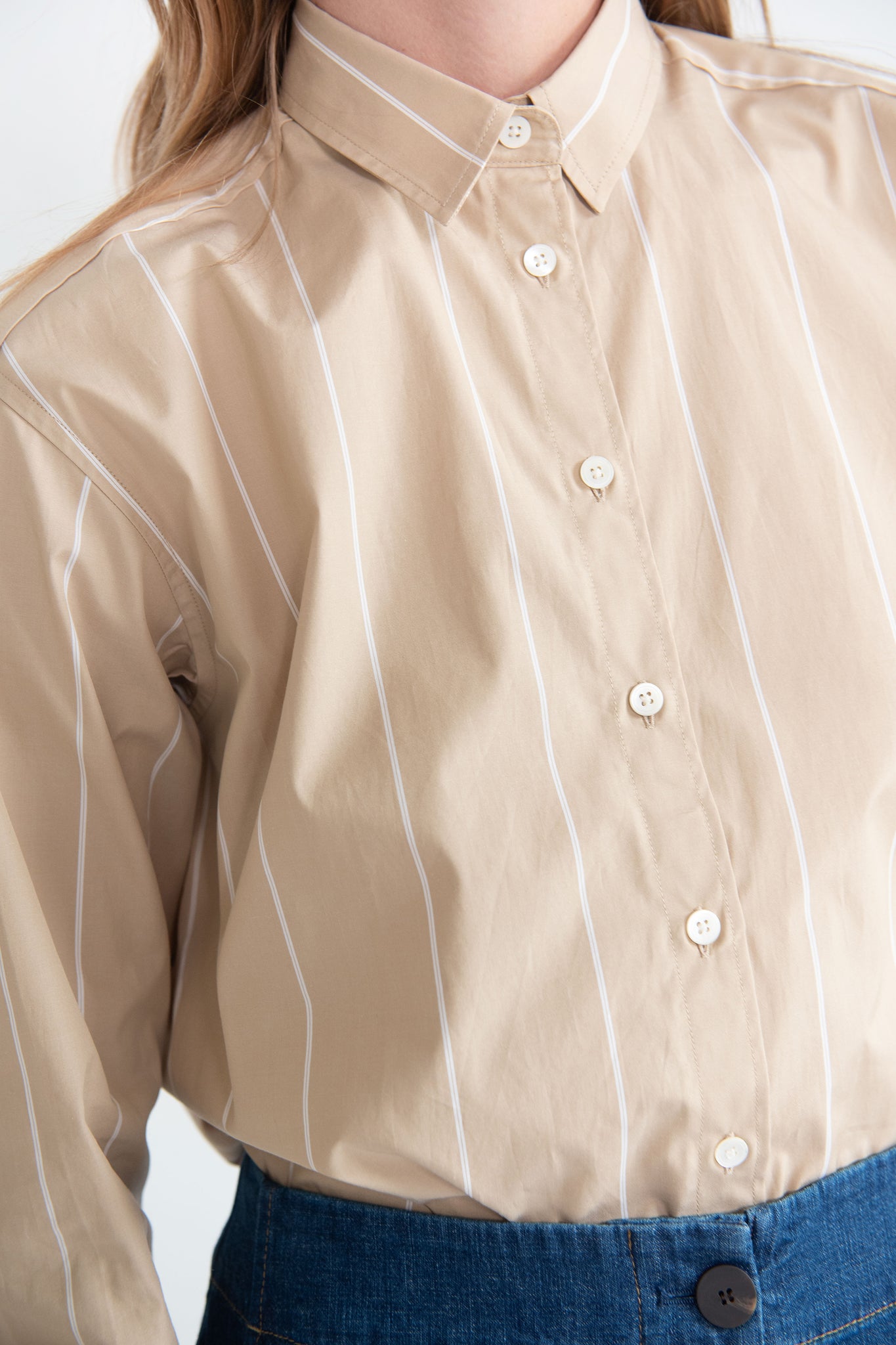 Totême - Signature Cotton Shirt, Sand Dune Stripe