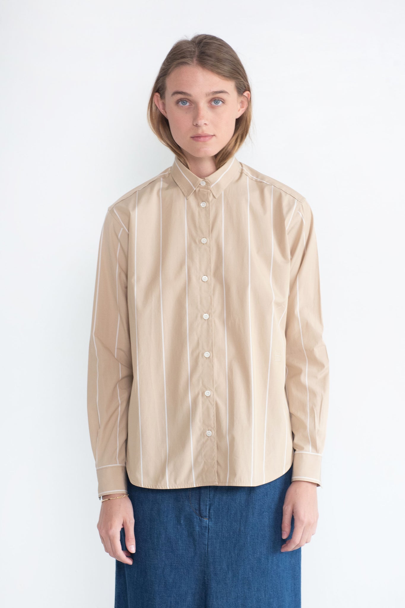 Totême - Signature Cotton Shirt, Sand Dune Stripe