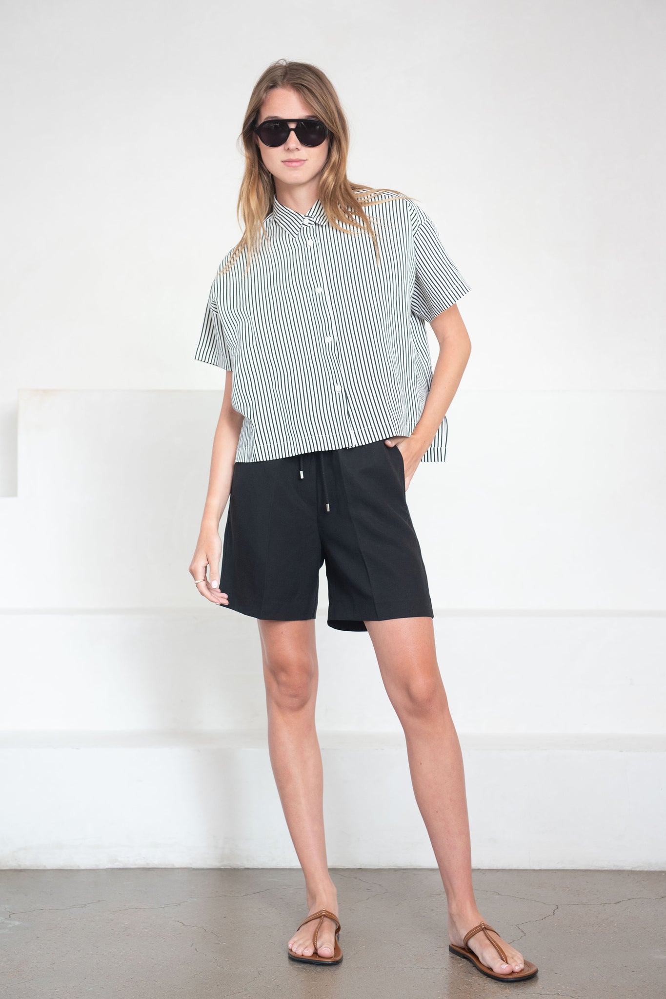 Totême - Press-Creased Drawstring Shorts, Black