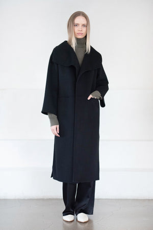 Totême - Signature Wool Cashmere Coat, Black