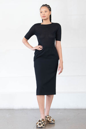 Totême - THIN CASHMERE MODAL TEE, BLACK