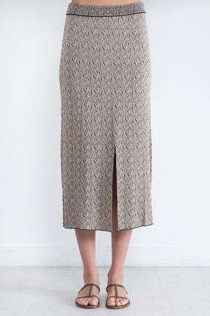 VERONIQUE LEROY - Irregular-Rib Skirt, Dust Beige