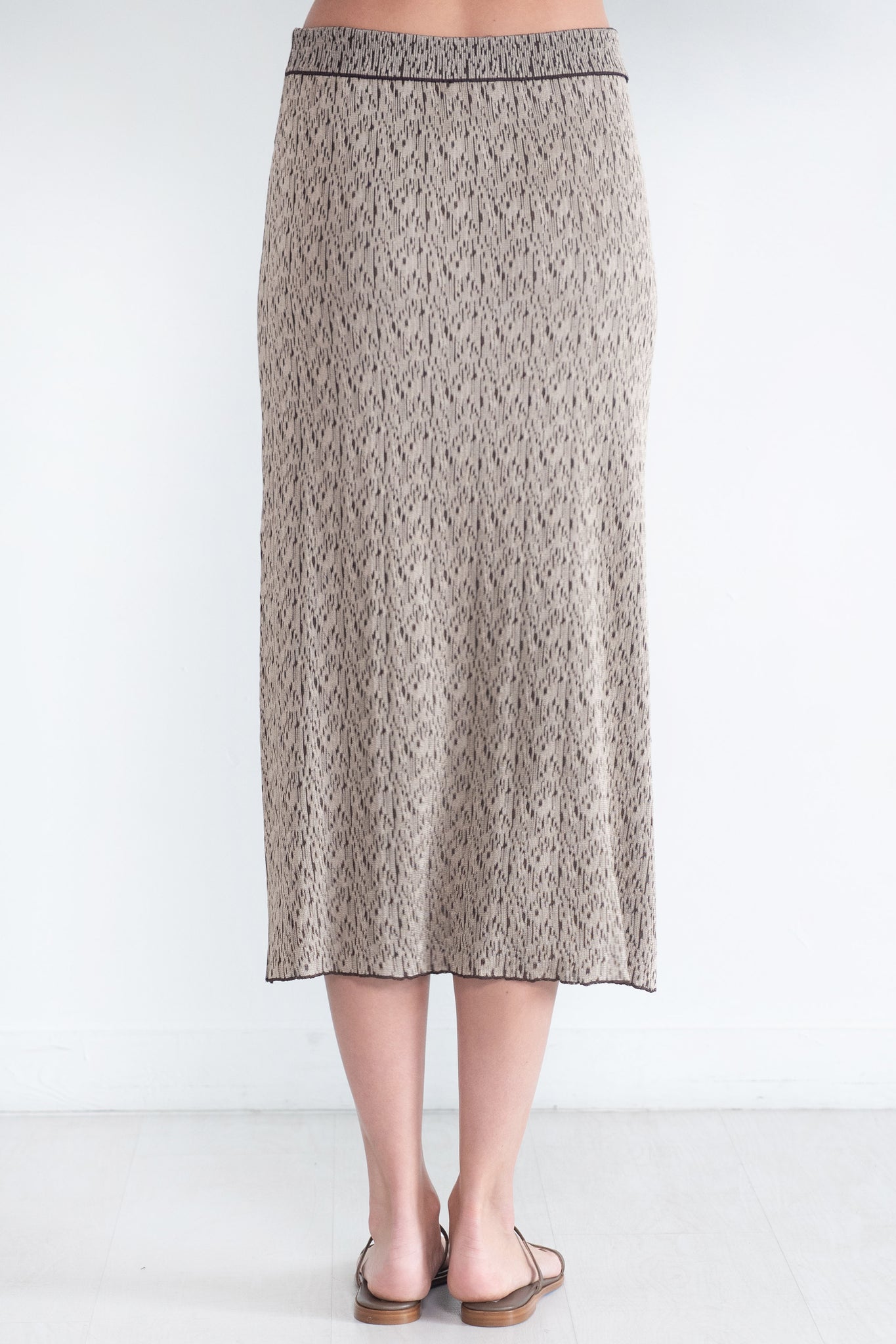 VERONIQUE LEROY - Irregular-Rib Skirt, Dust Beige