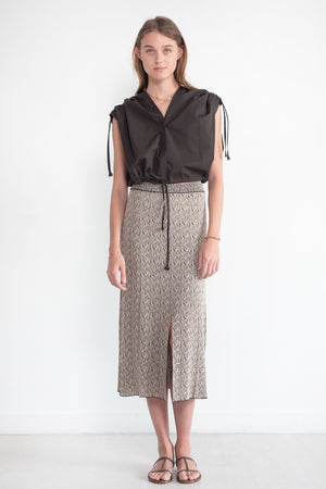 VERONIQUE LEROY - Irregular-Rib Skirt, Dust Beige