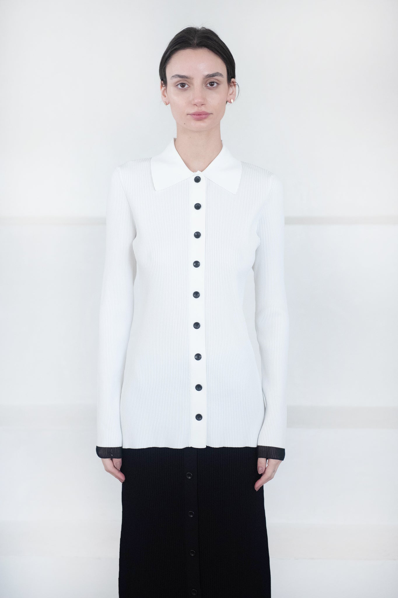 Proenza Schouler White Label - Rib Knit Fitted Cardigan, Cream