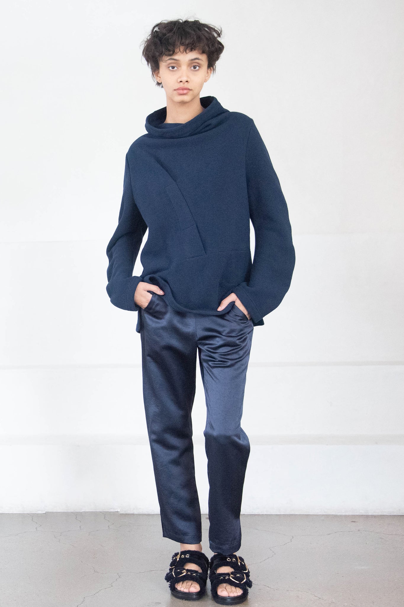 Zero + Maria Cornejo - Long Sleeve Fold Top, Ink