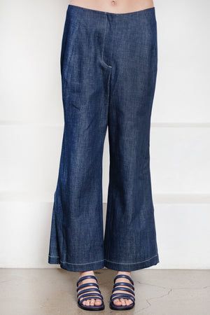 Zero + Maria Cornejo - Cropped Fin Pant, Indigo