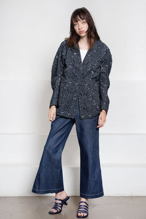 Zero + Maria Cornejo - Cropped Fin Pant, Indigo