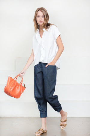 Zero + Maria Cornejo - Fin Gaban Shirt, White Pepper